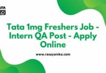 Tata 1mg Freshers Job - Intern QA Post - Apply Online