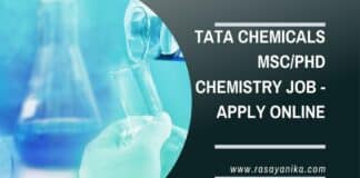 Tata Chemicals MSc/PhD Chemistry Job - Apply Online