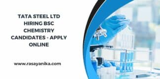 Tata Steel Ltd Hiring BSc Chemistry Candidates - Apply Online