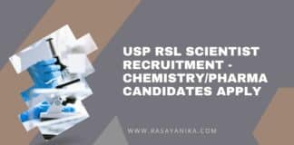 USP RSL Scientist Recruitment - Chemistry/Pharma Candidates Apply