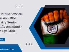 Union Public Service commission MSc Chemistry Senior Scientific Assistant - Salary 1.42 Lakh