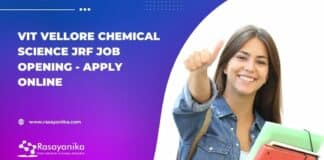 VIT Vellore Chemical Science JRF Job Opening - Apply Online