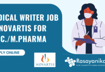 Medical Writer Job At Novartis for M.Sc./M.Pharma - Apply Online