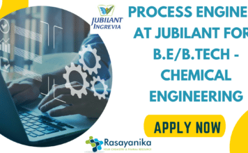 Job Alert…! PROCESS ENGINEER at Jubilant Ingrevia Apply now Process engineer at Jubilant