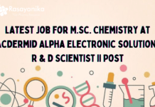 Latest job for M.Sc. Chemistry