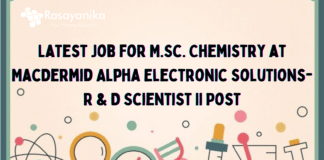 Latest job for M.Sc. Chemistry