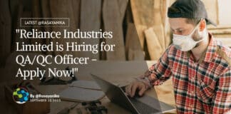 "Reliance Industries Limited is Hiring for QA/QC Officer - Apply Now!"