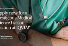 "Apply now for a prestigious Medical Science Liaison position at IQVIA!"