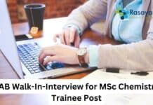 Trainee Post for MSc Chemistry