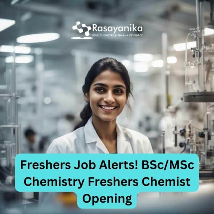 Chemistry Freshers Jobs MSc