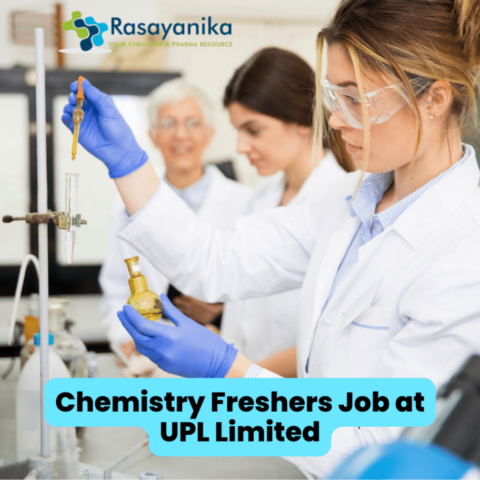 MSc Chemistry Freshers Job at UPL Limited