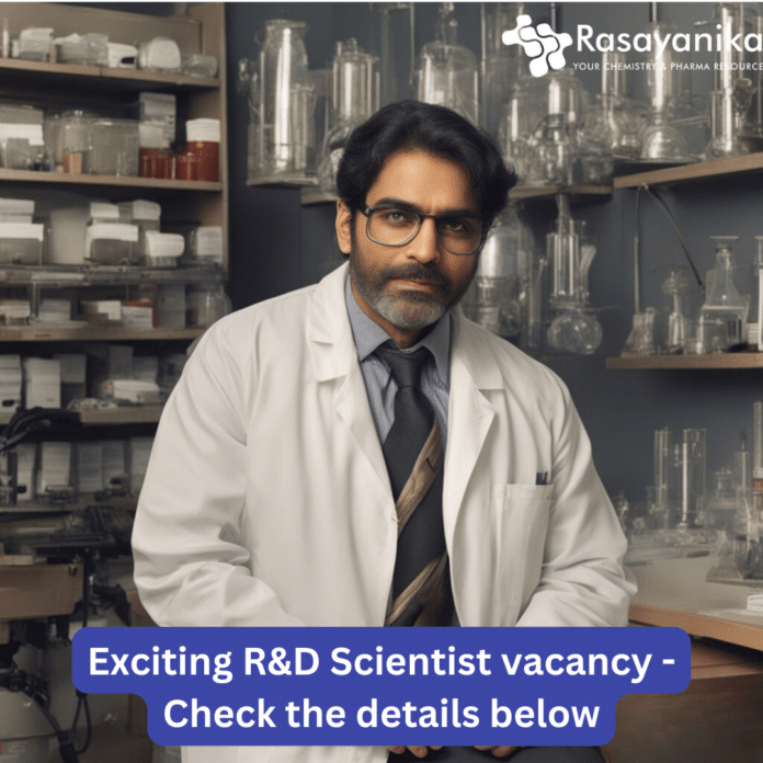 MSc Chemistry RandD Job