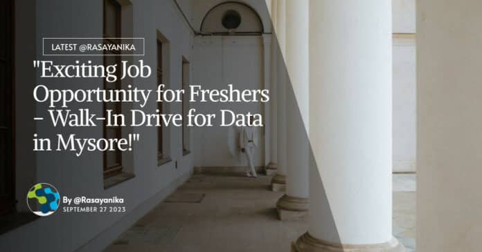 Infosys Chemistry Freshers Job - BSc Chemistry Attend Walk-In