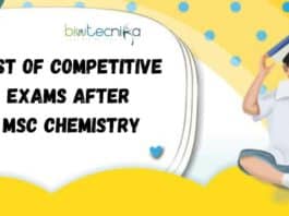 List of Msc Chemistry Competitive Exams