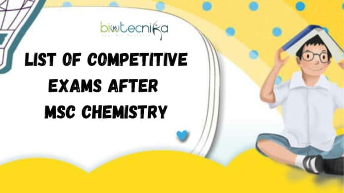 List of Msc Chemistry Competitive Exams