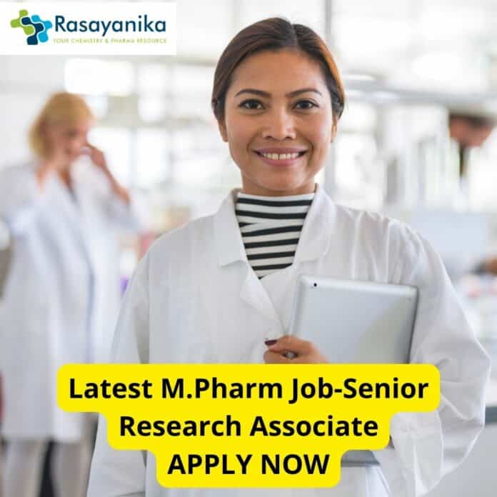 M Pharm Latest Job