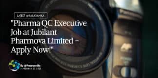 "Pharma QC Executive Job at Jubilant Pharmova Limited - Apply Now!"