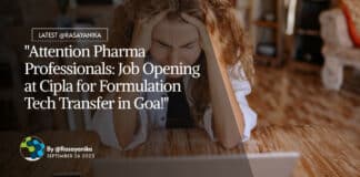 "Attention Pharma Professionals: Job Opening at Cipla for Formulation Tech Transfer in Goa!"