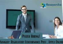 Pfizer Hiring for Manager Post