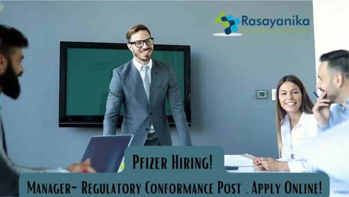 Pfizer Hiring for Manager Post