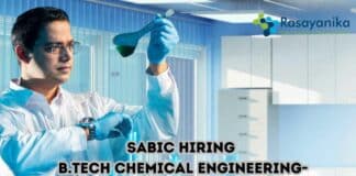 SABIC Hiring Chemical Engineering