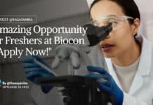 Freshers Biocon Job