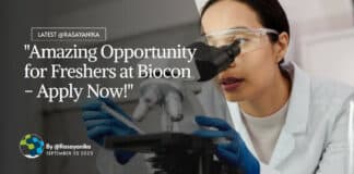 Freshers Biocon Job