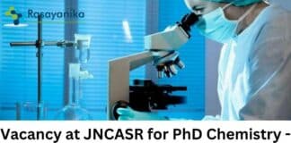 Vacancy at JNCASR for PhD Chemistry