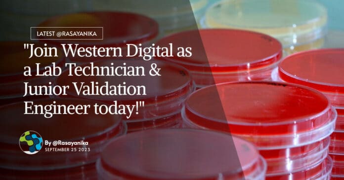 "Join Western Digital as a Lab Technician & Junior Validation Engineer today!"