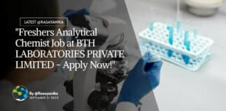 "Freshers Analytical Chemist Job at BTH LABORATORIES PRIVATE LIMITED - Apply Now!"