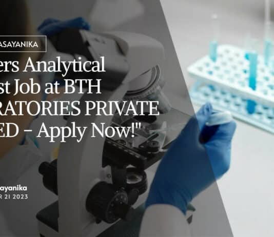 "Freshers Analytical Chemist Job at BTH LABORATORIES PRIVATE LIMITED - Apply Now!"