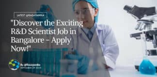 "Discover the Exciting R&D Scientist Job in Bangalore - Apply Now!"