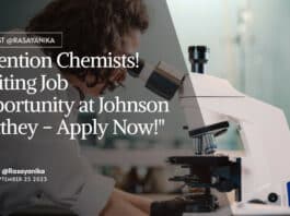 "Attention Chemists! Exciting Job Opportunity at Johnson Matthey - Apply Now!"