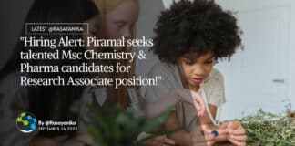 "Hiring Alert: Piramal seeks talented Msc Chemistry & Pharma candidates for Research Associate position!"