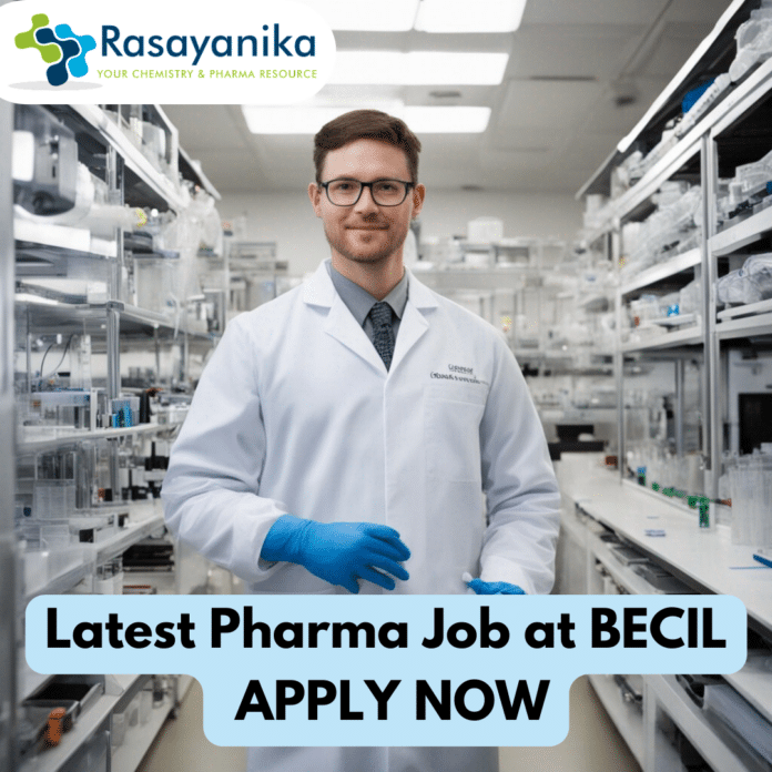 Jr. Pharmacist position at BECIL