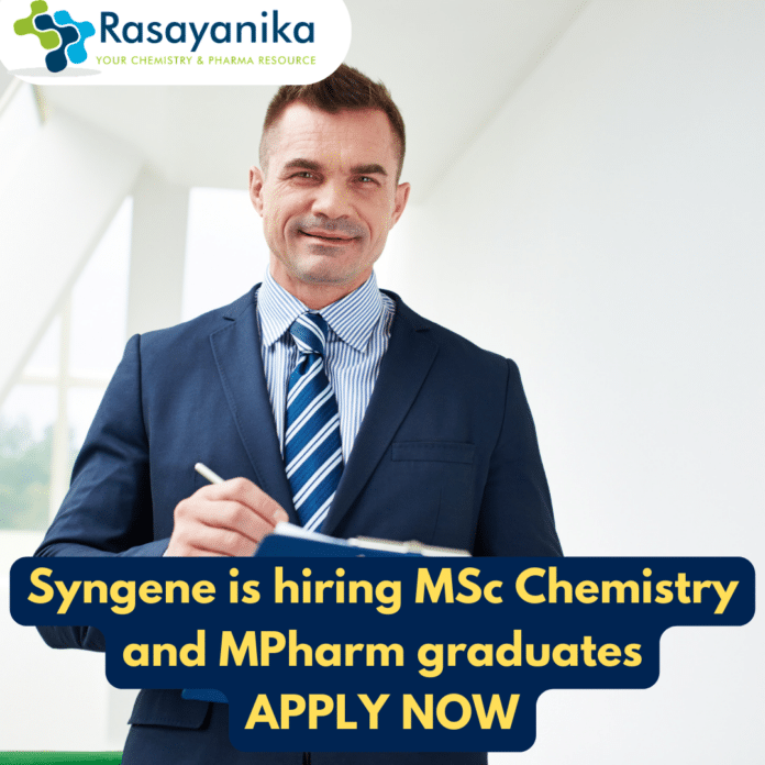 Job Opening at Syngene