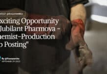 "Exciting Opportunity at Jubilant Pharmova - Chemist-Production Job Posting"