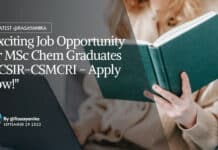 "Exciting Job Opportunity for MSc Chem Graduates at CSIR-CSMCRI - Apply Now!"