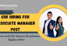 GSK Hiring Pharma Graduates for the role of Associate Manager