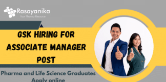 GSK Hiring Pharma Graduates for the role of Associate Manager