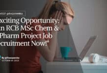 RCB MSc Chem & MPharm Project Job Recruitment