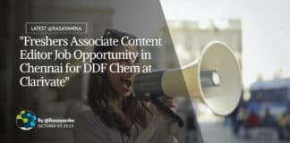 Freshers Associate Content Editor - DDF Chem at Clarivate