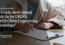 "Govt Job Alert! Attend Walk-In for DRDO-DIBER Chem Engineering Fellowships"