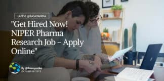 "Get Hired Now! NIPER Pharma Research Job - Apply Online"