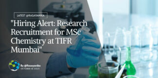 "Hiring Alert: Research Recruitment for MSc Chemistry at TIFR Mumbai"