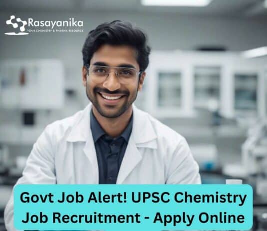 UPSC Chemistry Jobs - Assistant Director Vacancy