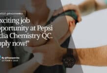 "Exciting job opportunity at Pepsi India Chemistry QC. Apply now!"