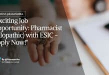 "Exciting Job Opportunity: Pharmacist (Allopathic) with ESIC - Apply Now!"