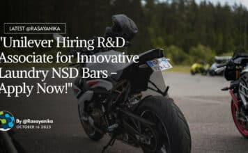 Unilever Hiring R&D Associate for Innovative Laundry NSD Bars – Apply Now! R&D Associate Job at Unilever, Chemical Engg Recruitment - Apply Now!