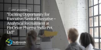 "Exciting Opportunity for Executive/Senior Executive - Analytical Recruitment at FinOrion Pharma India Pvt. Ltd!"
